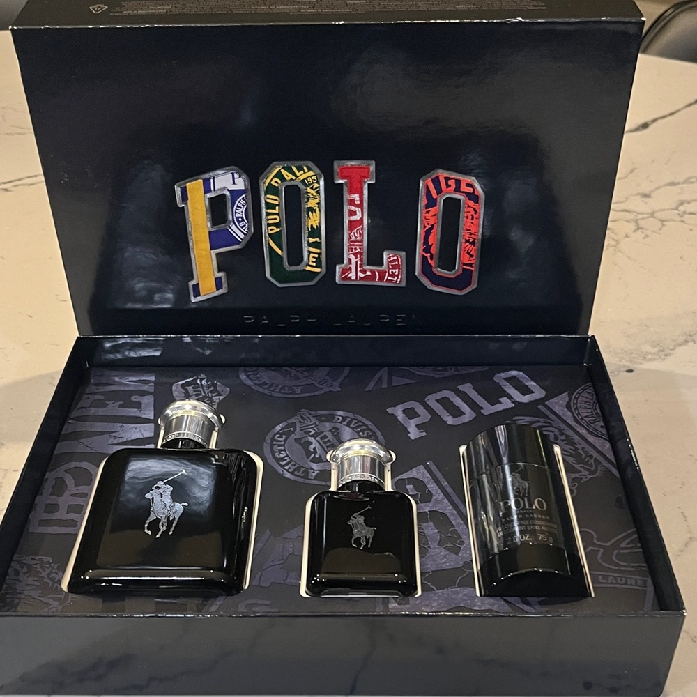Ralph Lauren Polo Black Fragrance Cologne Set brand new in box